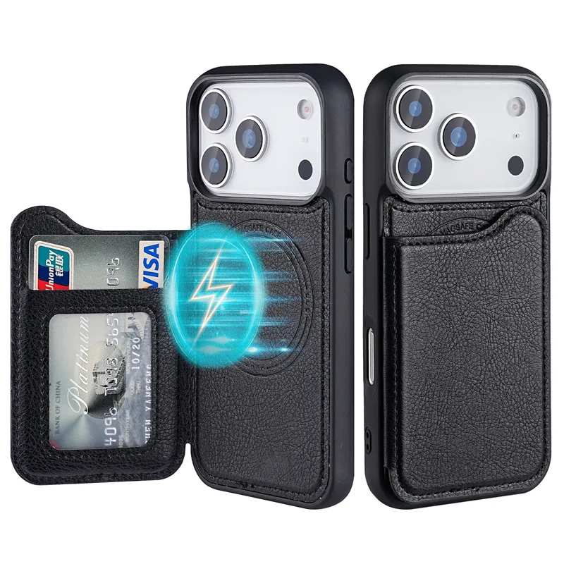 Phone Accessories Hippers - Pour Magsafe portefeuille en cuir à