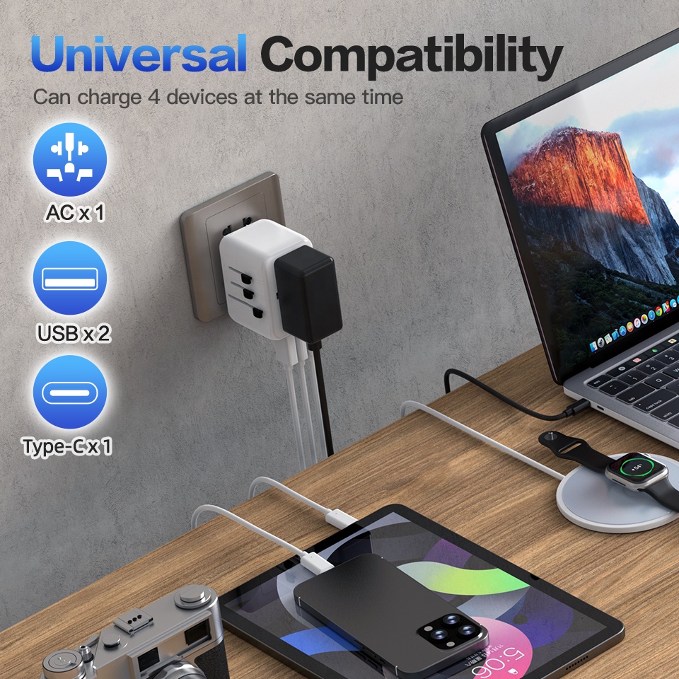 Adaptateur de prise murale mul - Type C Adapter avis et prix