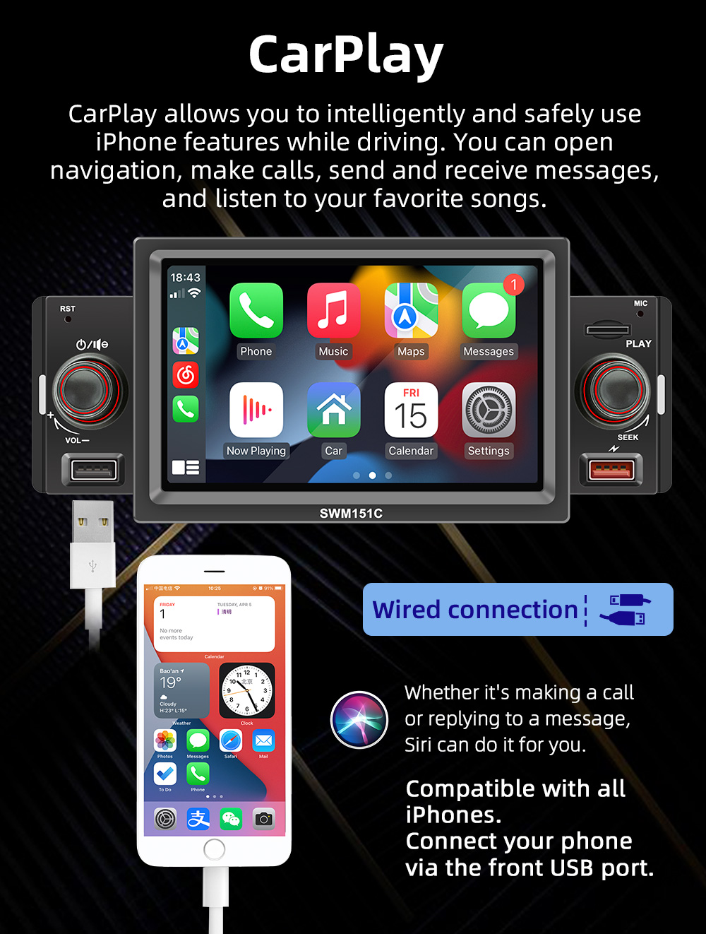 Autoradio Carplay et Android A - Phone Accessories Display Board avis et prix